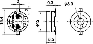 3V σειρήνα LCP SMD για τον υπολογιστή, ηλεκτρομαγνητικός μετατροπέας 12*5.5mm, TS 16949 επικυρωμένο